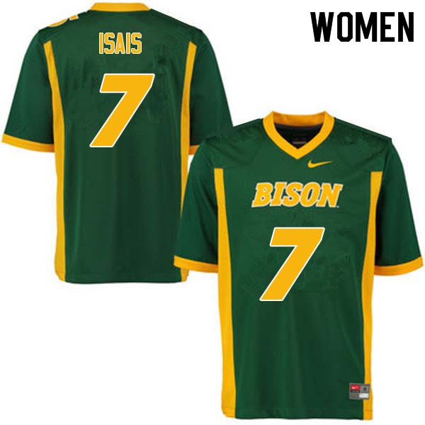 Women #7 Peter Isais North Dakota State Bison College Football Jerseys Sale-Green - Click Image to Close